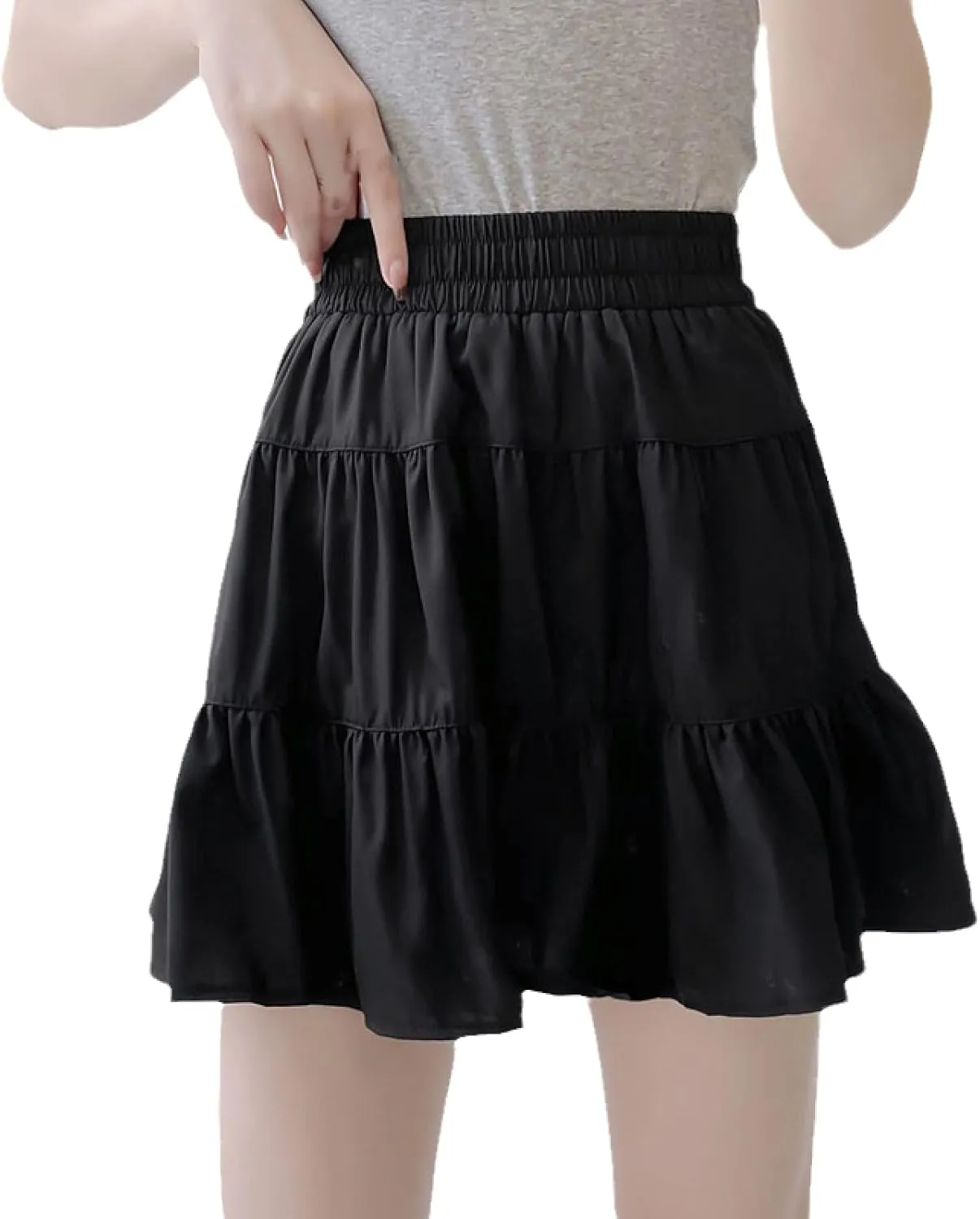 OFFSUM Womens Short Skirts - Pleated Skirts Woman Korean Style Summer High Wiast Women Casual A-Line Solid Color Comf