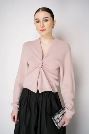 Philosophy di Lorenzo Serafini Cashmere Pullover with Pin Brooch in Dusty Pink