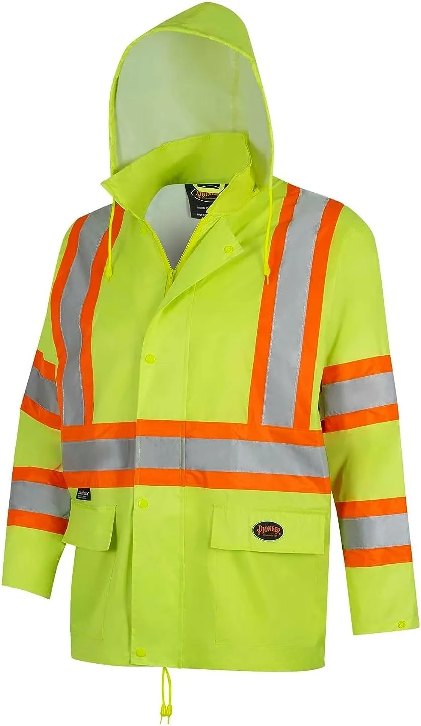 Pioneer Hi Vis Lightweight Waterproof Safety Rain Suit - Reflective Work Rain Gear for Men and Women