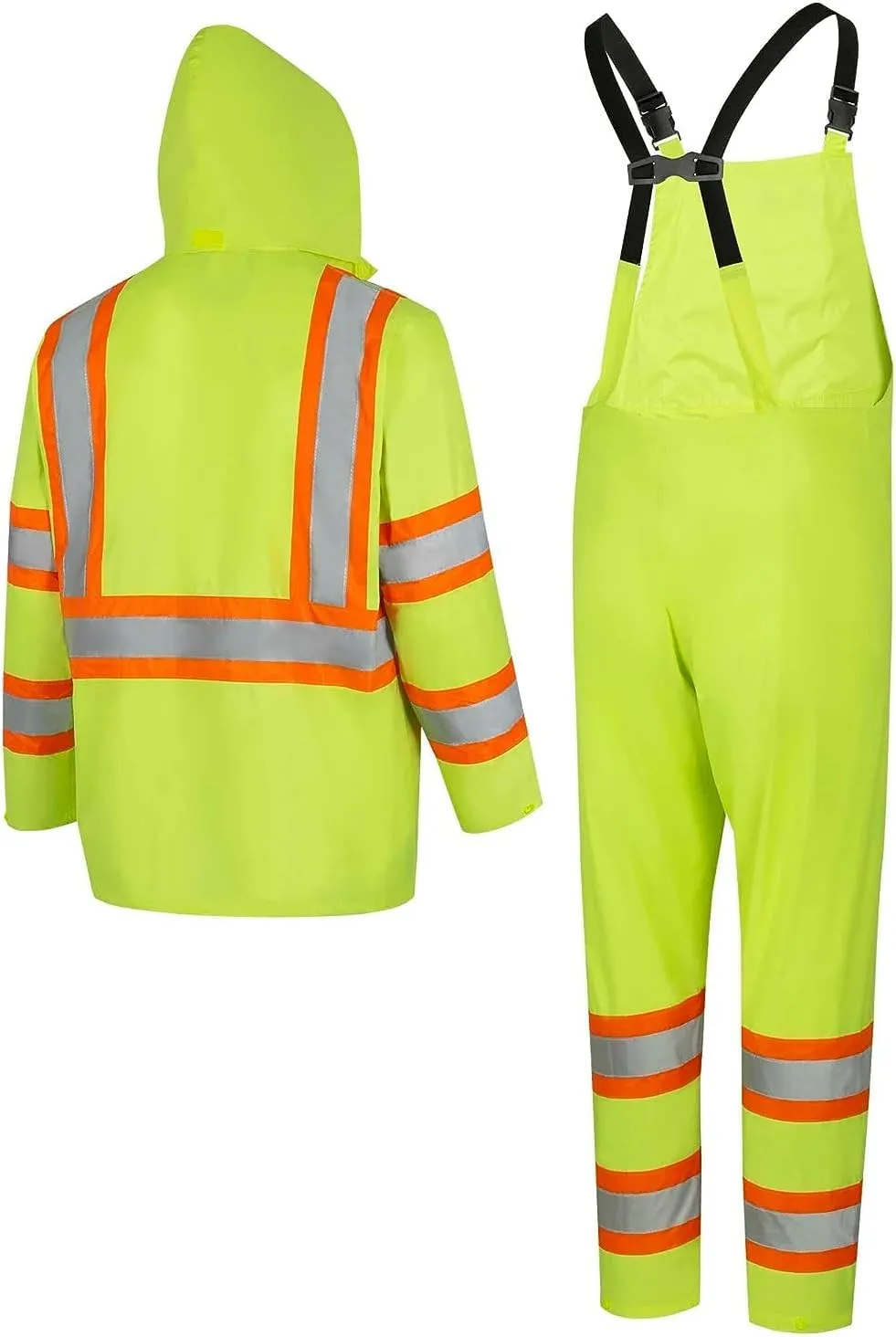 Pioneer Hi Vis Lightweight Waterproof Safety Rain Suit - Reflective Work Rain Gear for Men and Women