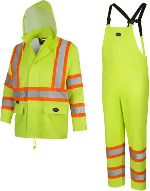 Pioneer Hi Vis Lightweight Waterproof Safety Rain Suit - Reflective Work Rain Gear for Men and Women