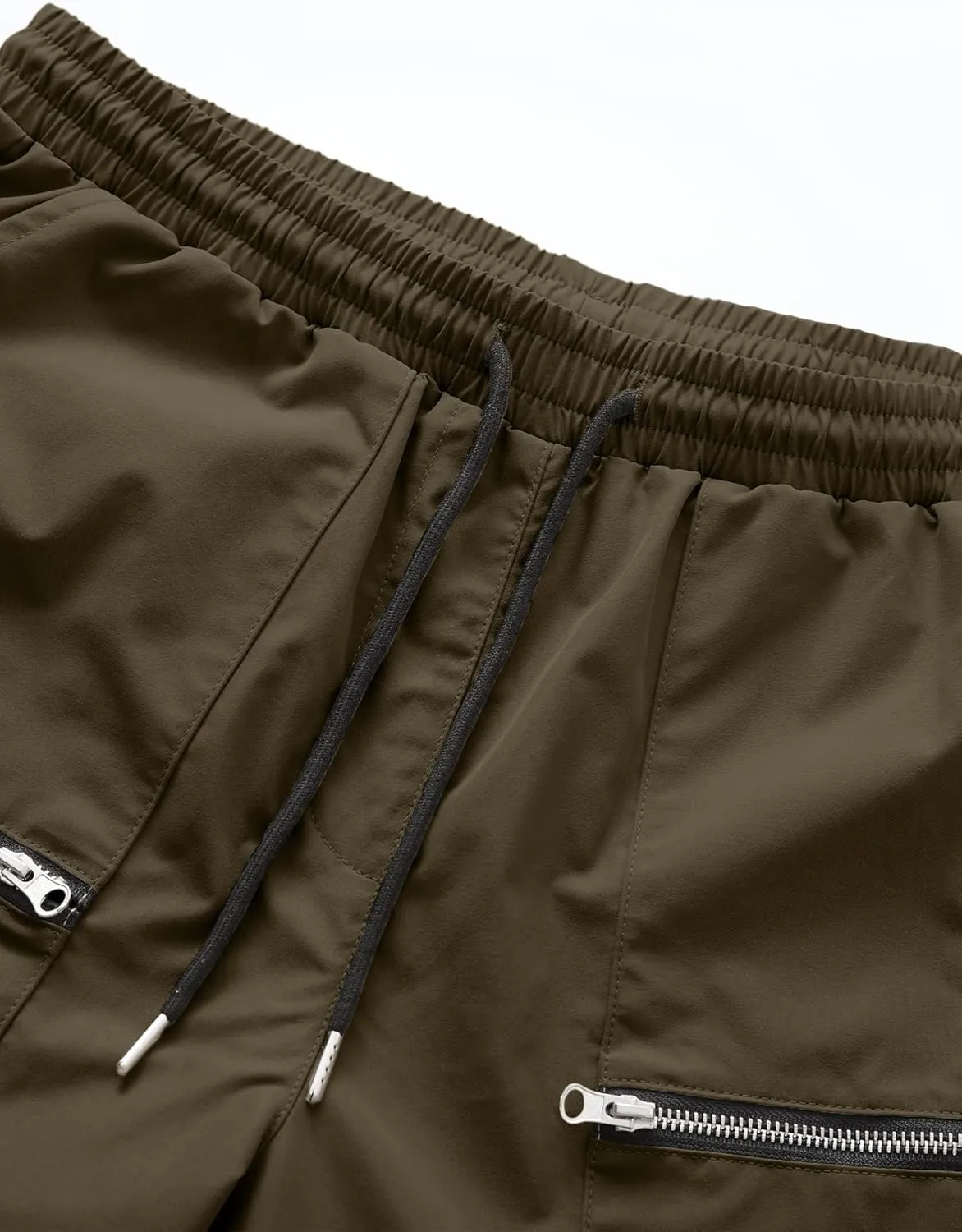 PLEPAN Men's Casual Cargo Pants Elastic Waist Drawstring Joggers Pants Tapered Sweatpants for Men Multi Pockets