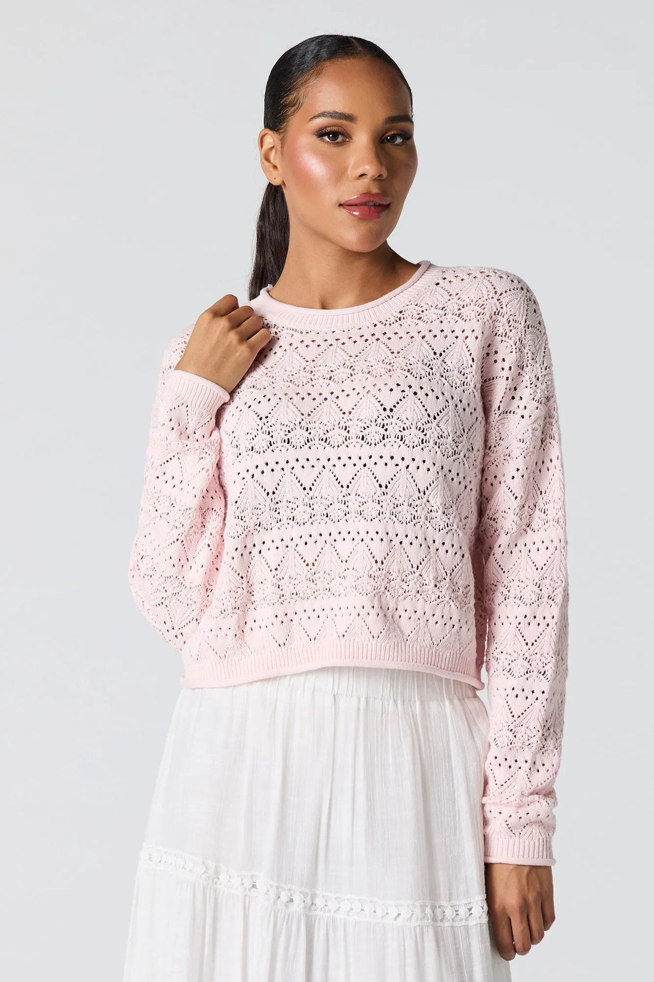 Pointelle Knit Sweater
