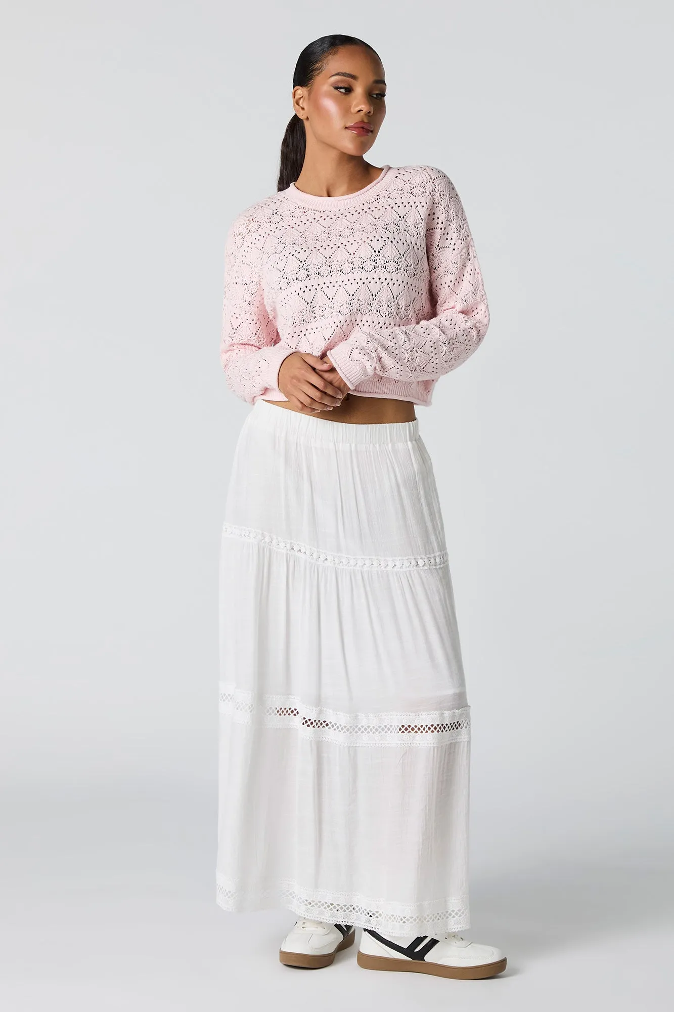 Pointelle Knit Sweater