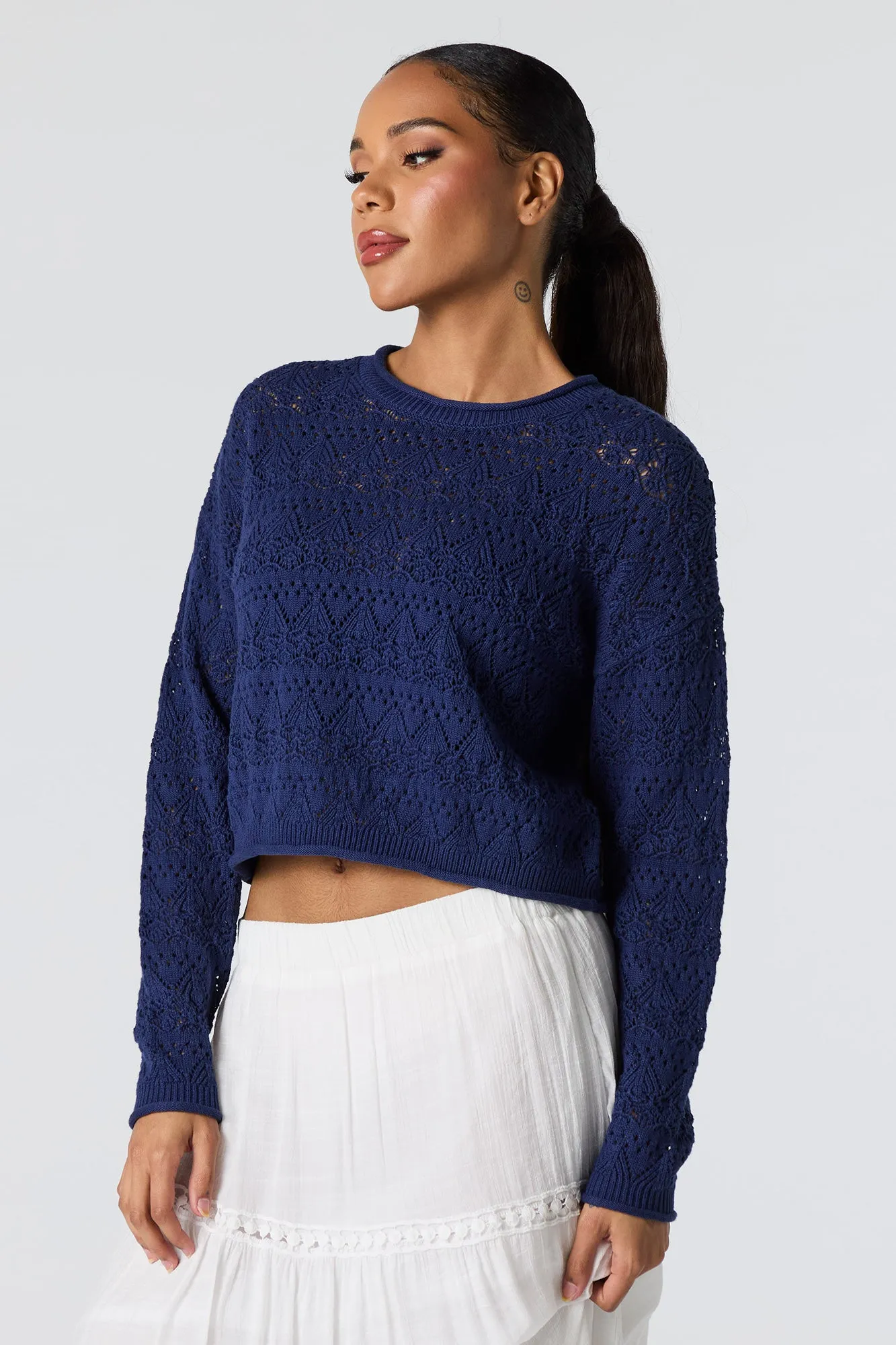 Pointelle Knit Sweater