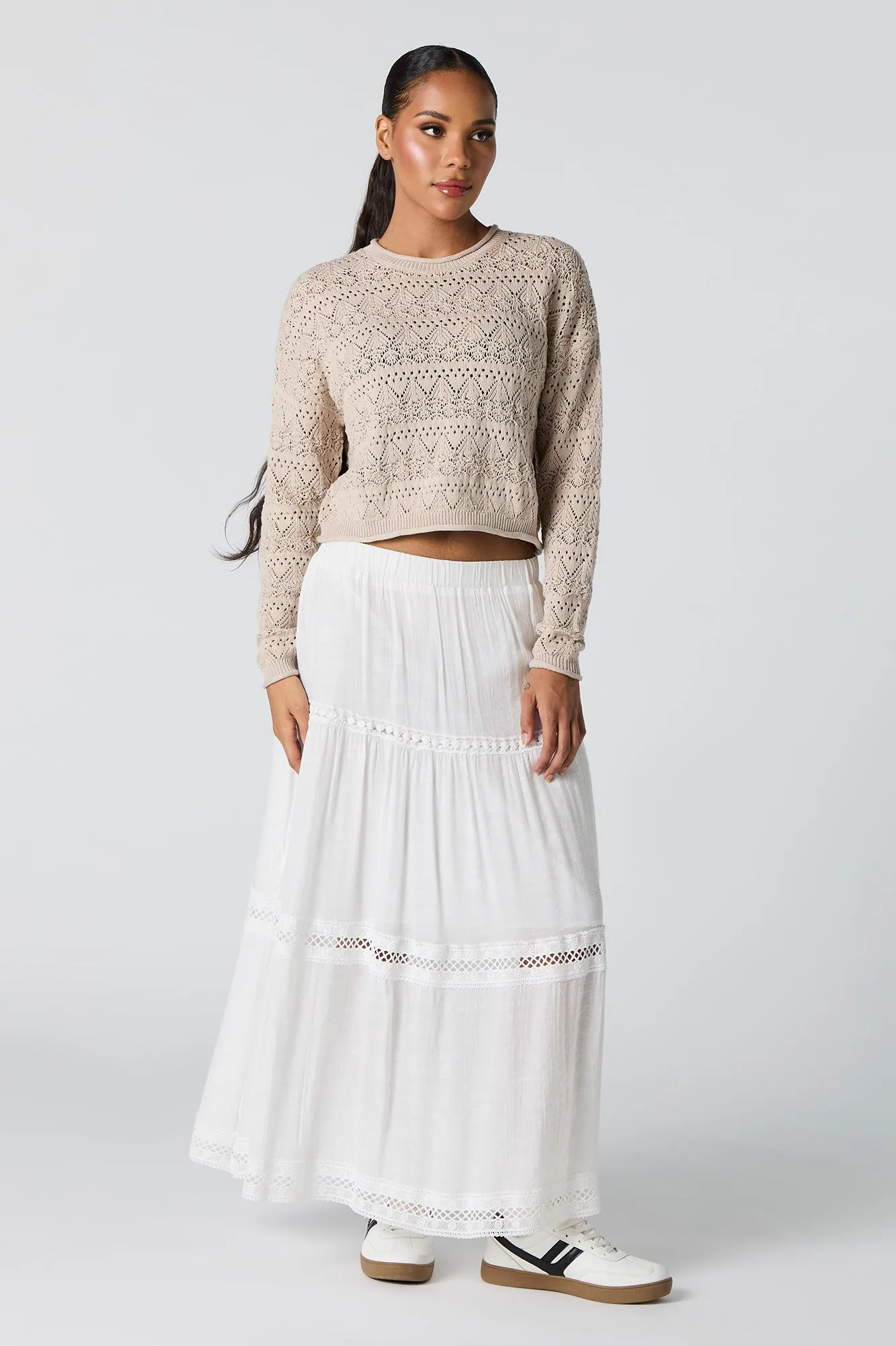 Pointelle Knit Sweater