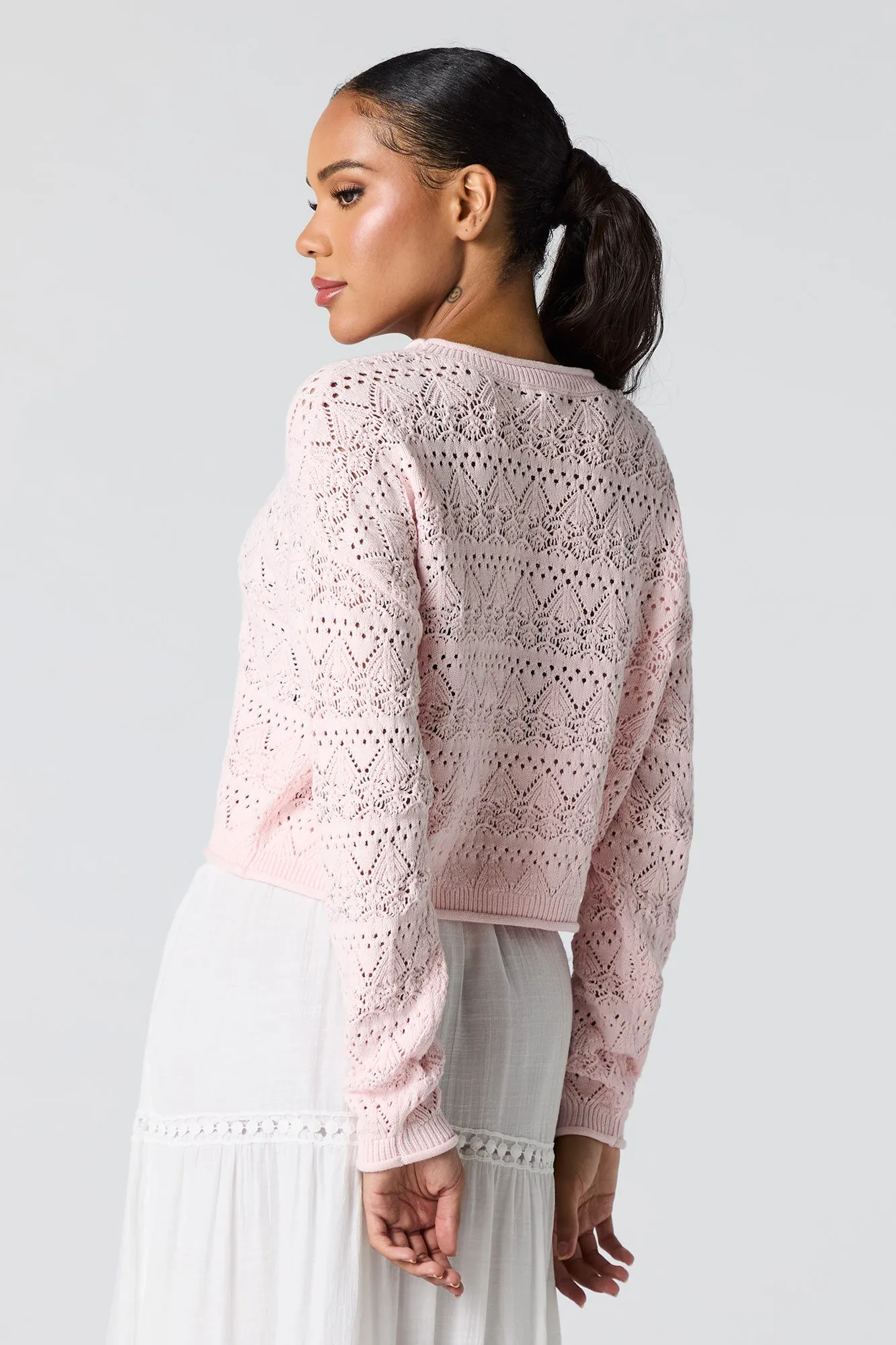 Pointelle Knit Sweater