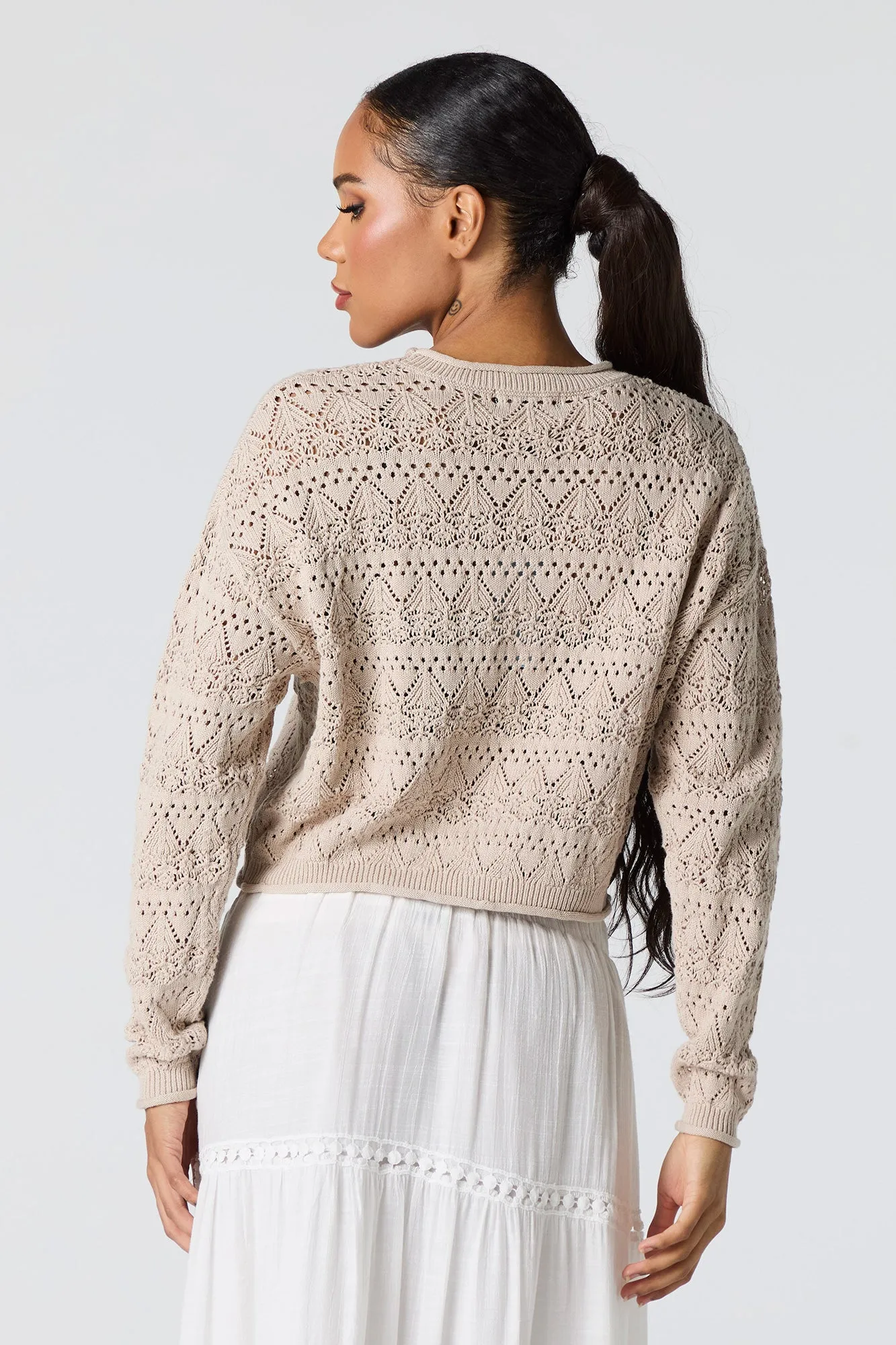 Pointelle Knit Sweater