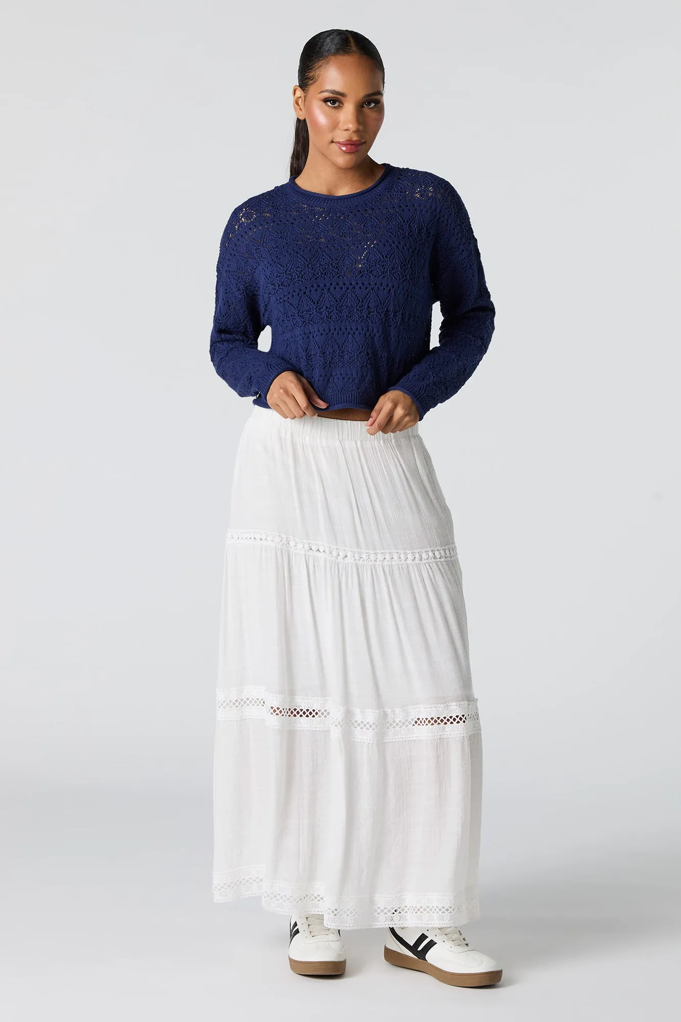 Pointelle Knit Sweater