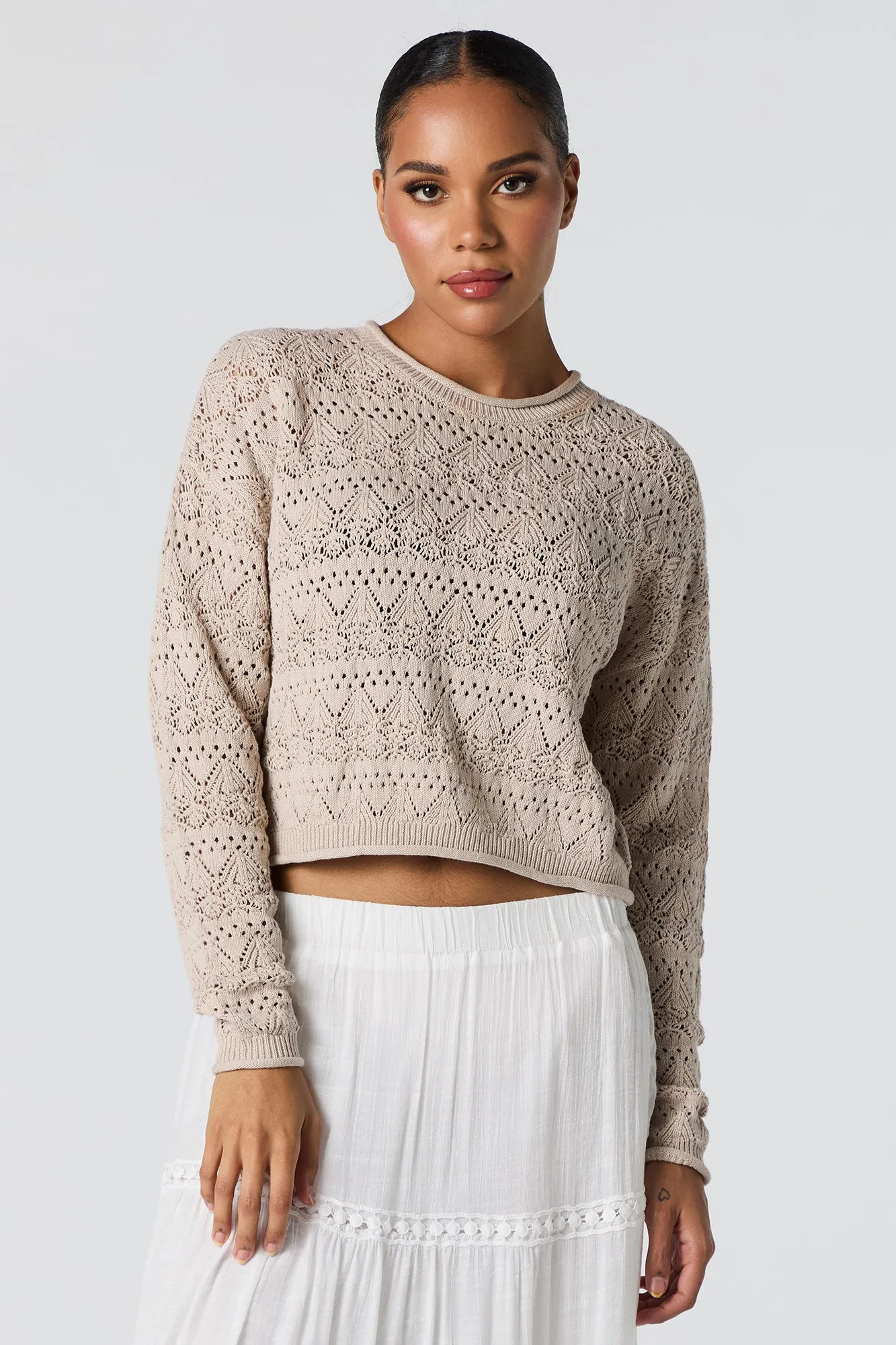 Pointelle Knit Sweater