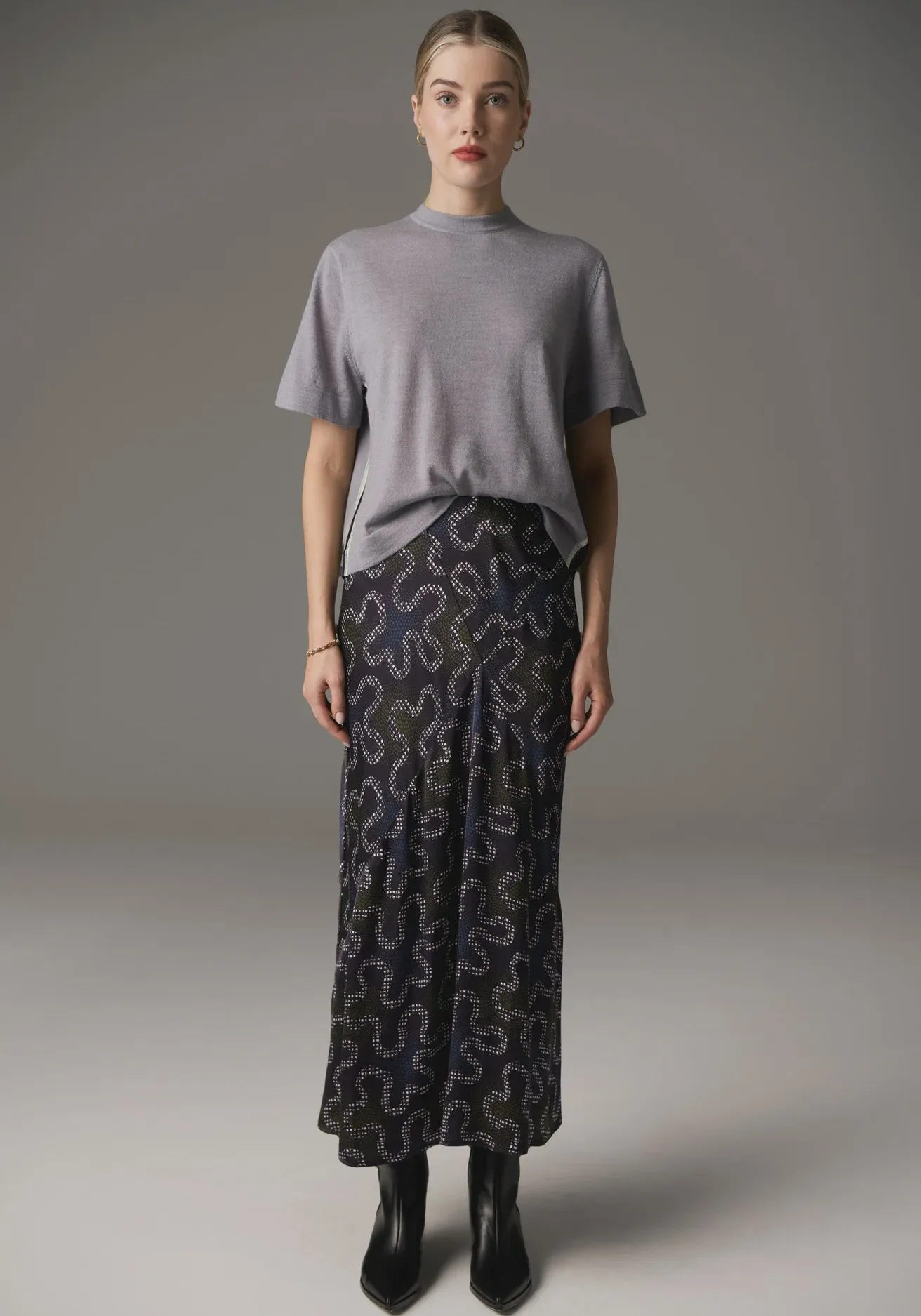POL - Bennet Tee Knit - Silver/Ink/Mist
