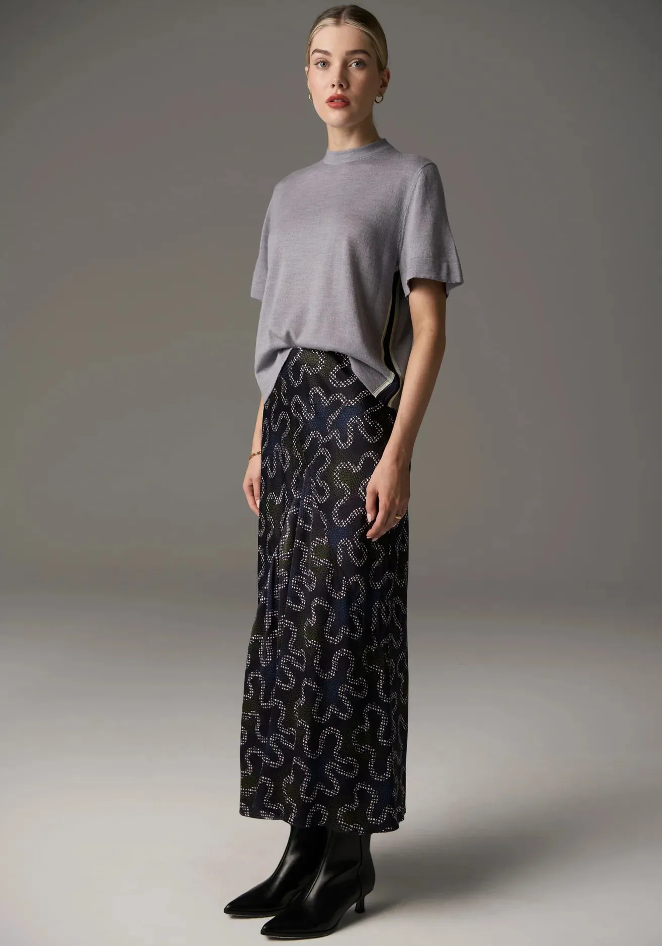 POL - Bennet Tee Knit - Silver/Ink/Mist