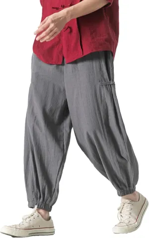PRIJOUHE Men's Joggers Sweatpants Casual Wide Leg Jogger Pants Lightweight Sweat Pants with Pockets
