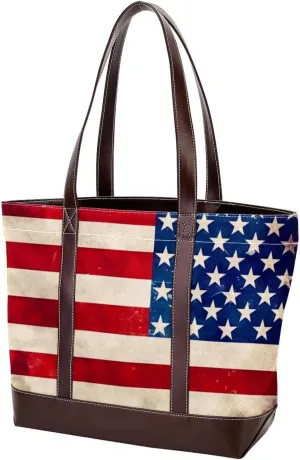 Purses for Women,Tote Bag for Women,Handbags for Women,American Flag Vintage Stripes