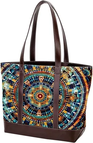 Purses for Women,Tote Bag for Women,Handbags for Women,Boho Mandalas Floral Vintage