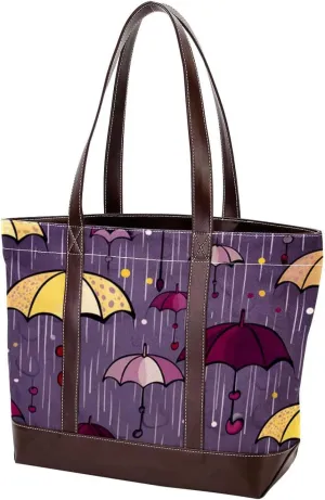 Purses for Women,Tote Bag for Women,Handbags for Women,Colorful Vintage Autumn Umbrellas