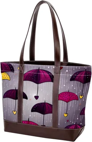 Purses for Women,Tote Bag for Women,Handbags for Women,Colorful Vintage Autumn Umbrellas