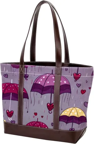 Purses for Women,Tote Bag for Women,Handbags for Women,Colorful Vintage Autumn Umbrellas
