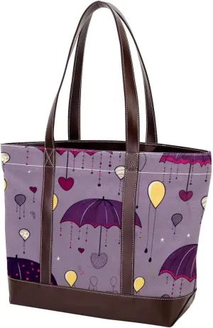 Purses for Women,Tote Bag for Women,Handbags for Women,Colorful Vintage Autumn Umbrellas