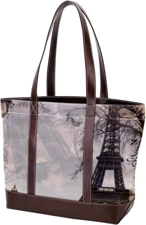Purses for Women,Tote Bag for Women,Handbags for Women,Eiffel Tower Paris Vintage