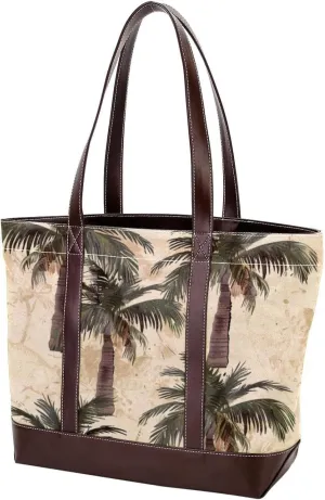 Purses for Women,Tote Bag for Women,Handbags for Women,Tropical Palm Trees Vintage