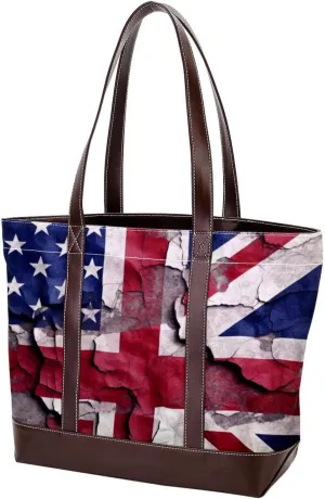 Purses for Women,Tote Bag for Women,Handbags for Women,Vintage American Flag on the Wall