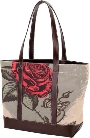Purses for Women,Tote Bag for Women,Handbags for Women,Vintage Background with Roses