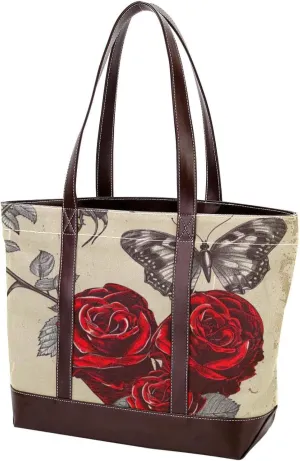 Purses for Women,Tote Bag for Women,Handbags for Women,Vintage Background with Roses