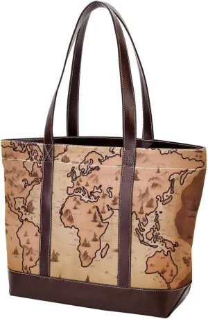 Purses for Women,Tote Bag for Women,Handbags for Women,Vintage Earth World Map