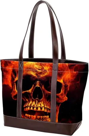 Purses for Women,Tote Bag for Women,Handbags for Women,Vintage Fire and Skull