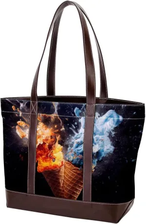 Purses for Women,Tote Bag for Women,Handbags for Women,Vintage Fire Water Hand