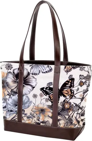 Purses for Women,Tote Bag for Women,Handbags for Women,Vintage Flowers and Butterflies