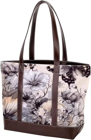 Purses for Women,Tote Bag for Women,Handbags for Women,Vintage Flowers and Butterflies