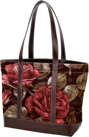 Purses for Women,Tote Bag for Women,Handbags for Women,Vintage Flowers Red Roses