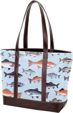 Purses for Women,Tote Bag for Women,Handbags for Women,Vintage Ocean Fishes