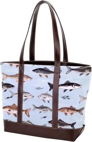 Purses for Women,Tote Bag for Women,Handbags for Women,Vintage Ocean Fishes