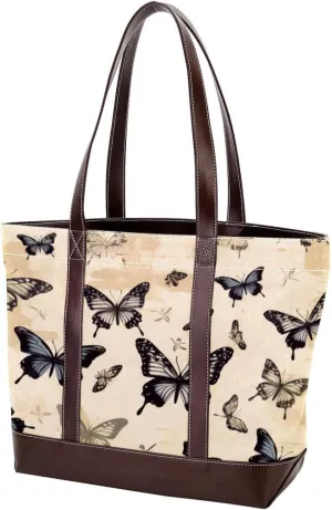 Purses for Women,Tote Bag for Women,Handbags for Women,Vintage Seamless Butterflies