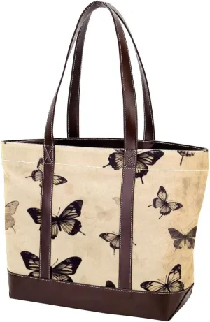 Purses for Women,Tote Bag for Women,Handbags for Women,Vintage Seamless Butterflies