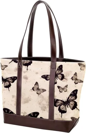 Purses for Women,Tote Bag for Women,Handbags for Women,Vintage Seamless Butterflies