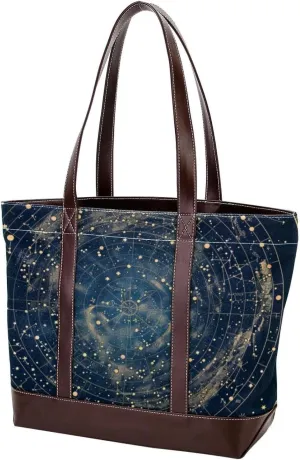 Purses for Women,Tote Bag for Women,Handbags for Women,Vintage Space Constellation Planet