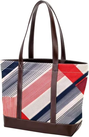 Purses for Women,Tote Bag for Women,Handbags for Women,Vintage Striped Geometric