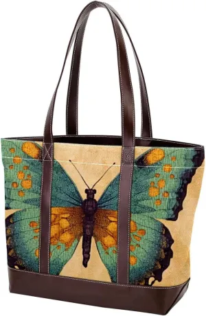Purses for Women,Tote Bag for Women,Handbags for Women,Vintage Texture Butterfly