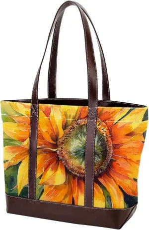 Purses for Women,Tote Bag for Women,Handbags for Women,Vintage Texture Sunflower
