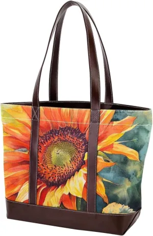 Purses for Women,Tote Bag for Women,Handbags for Women,Vintage Texture Sunflower