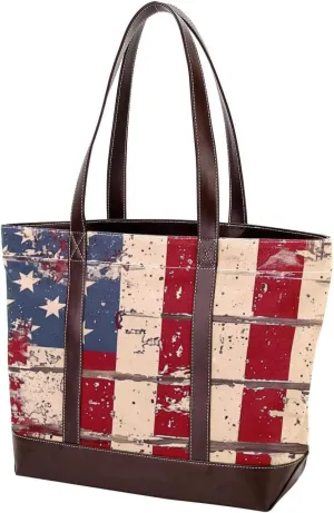 Purses for Women,Tote Bag for Women,Handbags for Women,Vintage Textured American Flag