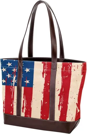 Purses for Women,Tote Bag for Women,Handbags for Women,Vintage Textured American Flag