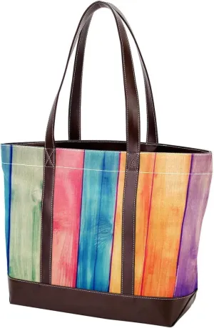 Purses for Women,Tote Bag for Women,Handbags for Women,Vintage Wood Color Striped