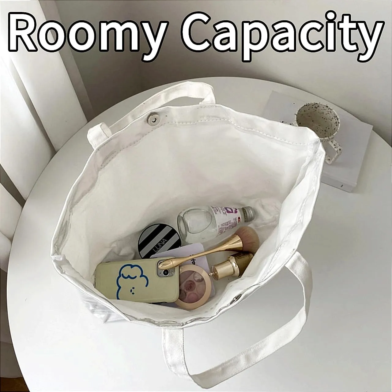 PVC Tote Bag Large Waterproof Kraft Paper Handbags with Zipper Pockets Handle for Women Work Beach Swimming