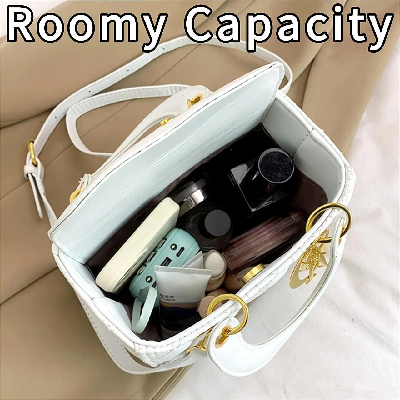Quilted Crossbody Bags for Women Small Vintage Square Box Purse Boho Shoulder Handbags with Chain and Zipper