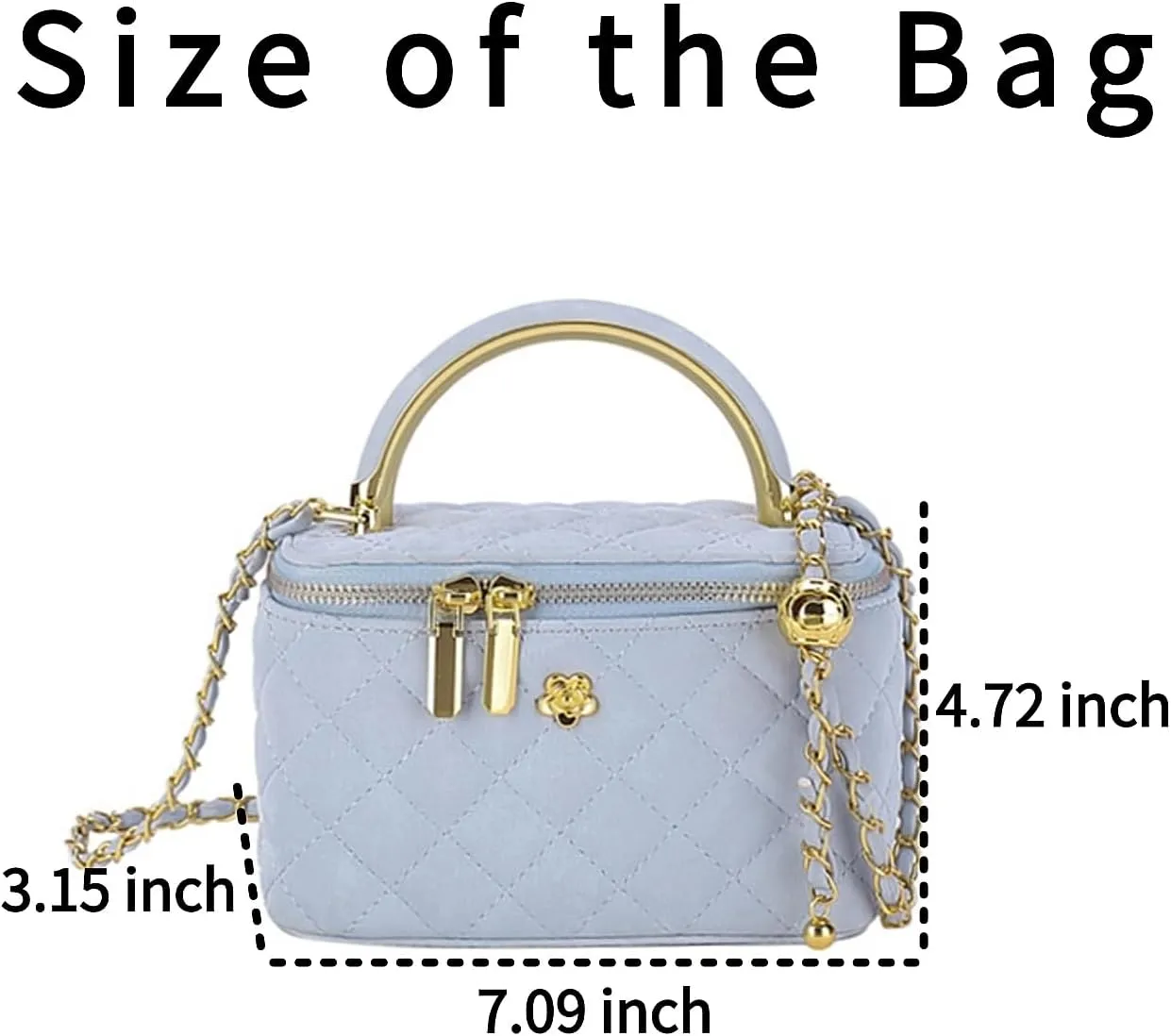 Quilted Crossbody Bags for Women Small Vintage Square Box Purse Boho Shoulder Handbags with Chain and Zipper
